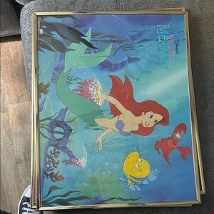 Disney The Little Mermaid Art Print with Gold Frame